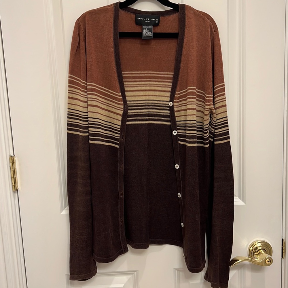 August Silk Brown Caridgan